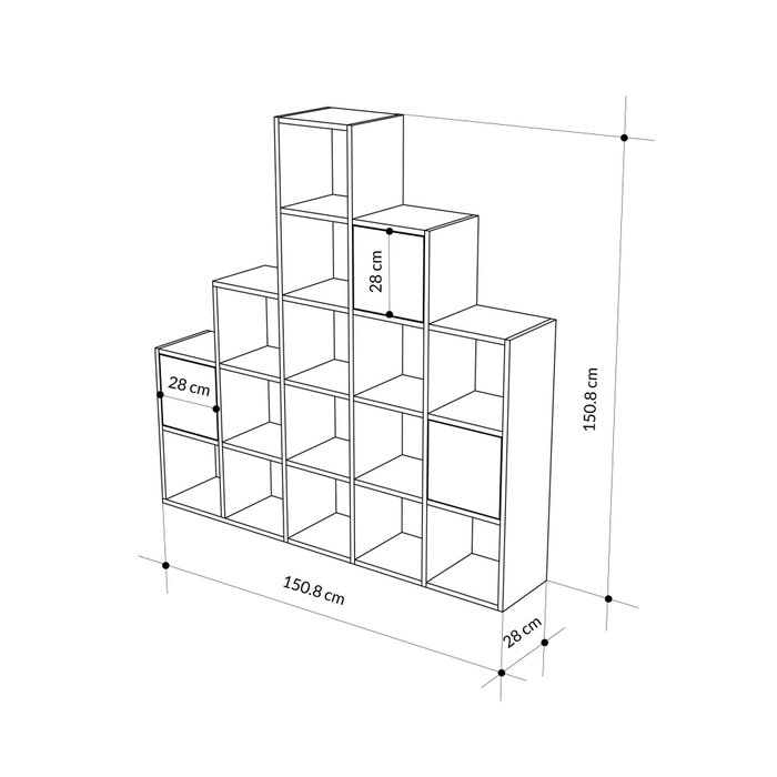 Hanah Home Paleo Estantería Zafiro y Roble